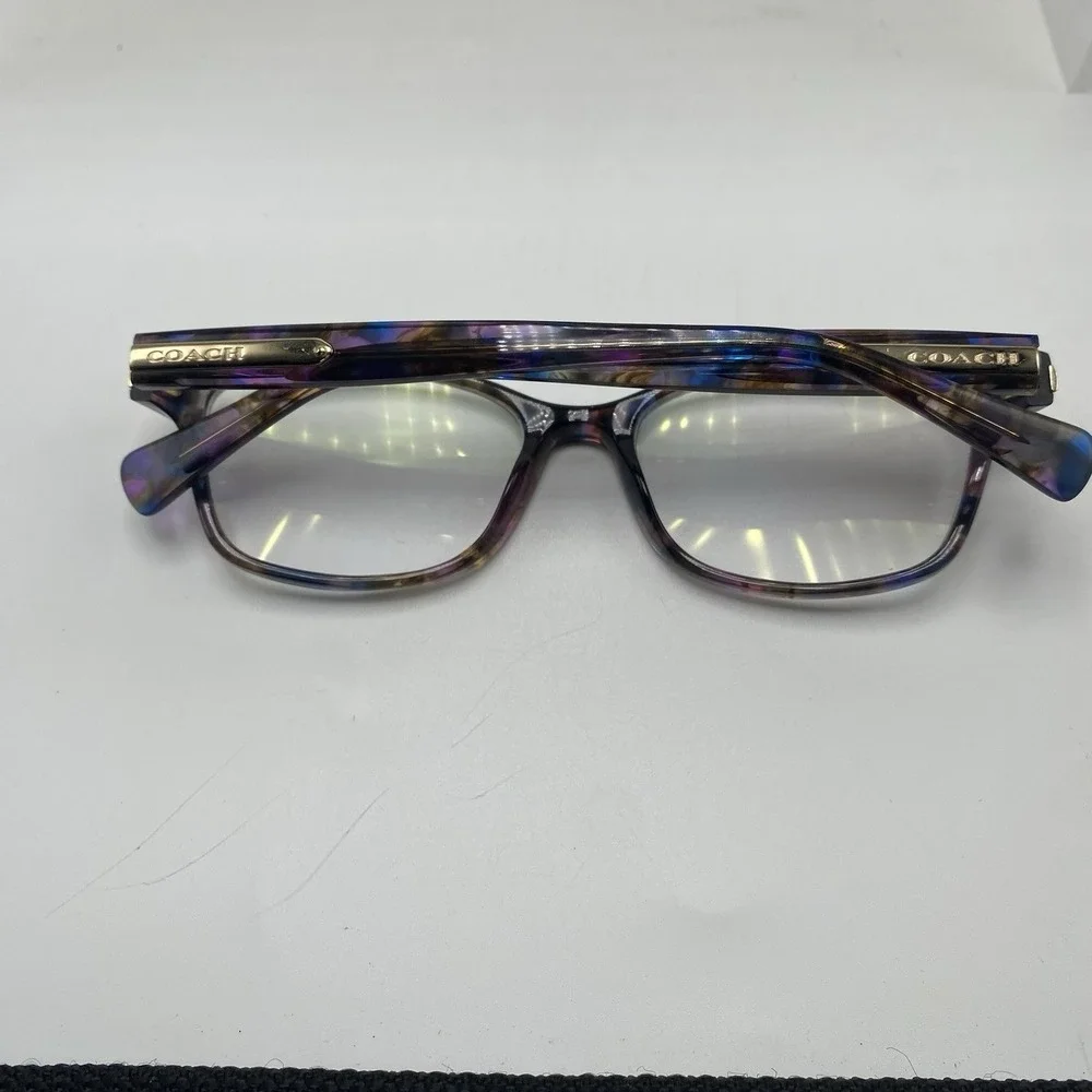 Coach Eyeglasses FRAMES ONLY HC6065 Cat Eye 51-17-135 Confetti Purple Brown 244